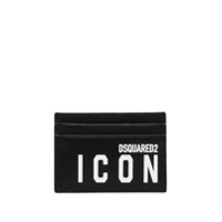 Dsquared2 Porta-cartões de couro com estampa de logo Icon - Preto