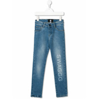 DUOltd Calça jeans slim com cintura média Swagg - Azul
