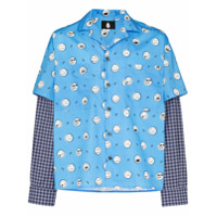 DUOltd Camisa com sobreposição e recortes contrastantes - Azul