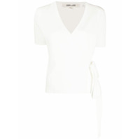 DVF Diane von Furstenberg Blusa mangas curtas com transpasse - Branco