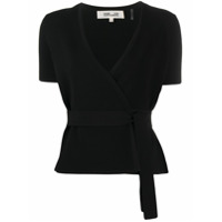 DVF Diane von Furstenberg Blusa Mirella com cinto - Preto