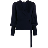 DVF Diane von Furstenberg Suéter Adrielle com transpasse - Azul