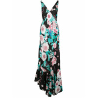 DVF Diane von Furstenberg Vestido decote em V com estampa floral - Preto