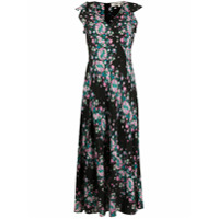 DVF Diane von Furstenberg Vestido longo com estampa floral - Preto