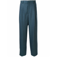 E. Tautz Calça de alfaiataria com estampa xadrez - Azul