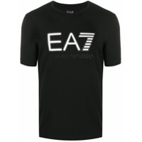 Ea7 Emporio Armani Camiseta de algodão com estampa de logo - Preto