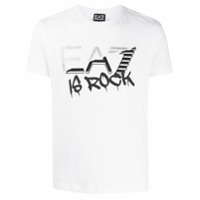 Ea7 Emporio Armani Camiseta de algodão com estampa gráfica - Branco