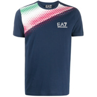 Ea7 Emporio Armani Camiseta de algodão com estampa Italia - Azul