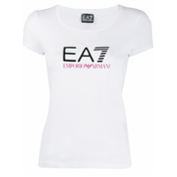 Ea7 Emporio Armani Camiseta slim com estampa de logo - Branco