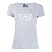 Ea7 Emporio Armani Camiseta slim com estampa de logo - Cinza