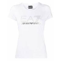 Ea7 Emporio Armani embellished logo t-shirt - Branco