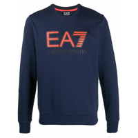 Ea7 Emporio Armani Moletom com estampa de logo - Azul