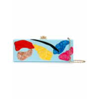 Edie Parker Clutch com estampa abstrata - Azul