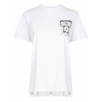 EENK Camiseta com logo e detalhe de pregas posteriores - Branco