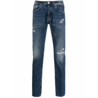 Eleventy Calça jeans reta com efeito destroyed - Azul