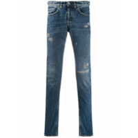 Eleventy Calça jeans slim com efeito destroyed - Azul