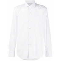 Eleventy Camisa mangas longas com estampa de poás - Branco