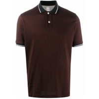 Eleventy Camisa polo mangas curtas com detalhe de listras - Marrom