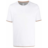 Eleventy Camiseta gola careca com efeito de sobreposição - Branco