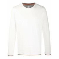Eleventy Suéter de tricô com acabamento contrastante - Branco