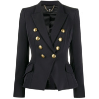 Elisabetta Franchi Blazer com botões gravados e fenda frontal - Preto