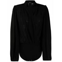 Elisabetta Franchi Body com transpasse frontal - Preto