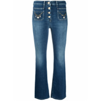 Elisabetta Franchi Calça jeans cropped cintura média - Azul
