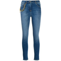 Elisabetta Franchi Calça jeans skinny com detalhe de corrente - Azul