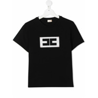 Elisabetta Franchi La Mia Bambina Camiseta com logo bordado - Preto