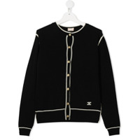Elisabetta Franchi La Mia Bambina Cardigan com acabamento contrastante - Preto