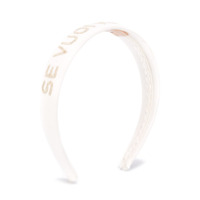 Elisabetta Franchi La Mia Bambina Headband com slogan bordado - Branco