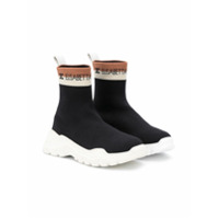 Elisabetta Franchi La Mia Bambina Tênis meia com logo - Preto