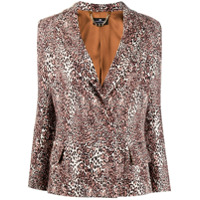 Elisabetta Franchi leopard print tailored blazer - Marrom