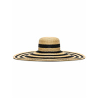 ELIURPI Chapéu de palha com listras - Neutro