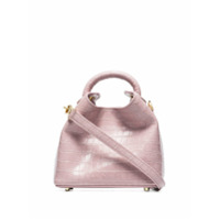 Elleme Bolsa transversal Madeleine de couro rosa