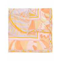 Emilio Pucci Echarpe de seda com estampa geométrica - Amarelo