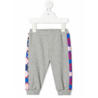 Emilio Pucci Junior abstract-print panelled cotton joggers - Cinza
