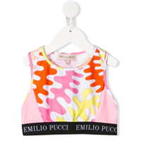 Emilio Pucci Junior Blusa cropped com estampa abstrata - Rosa