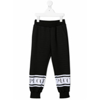 Emilio Pucci Junior Calça esportiva com estampa de logo - Preto