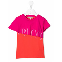 Emilio Pucci Junior Camiseta bicolor com logo - Laranja