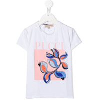 Emilio Pucci Junior Camiseta com estampa de folhas - Branco
