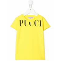 Emilio Pucci Junior Camiseta com estampa de logo - Amarelo