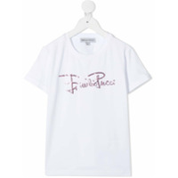 Emilio Pucci Junior Camiseta com logo bordado - Branco