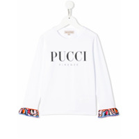 Emilio Pucci Junior Camiseta com punhos contrastantes - Branco
