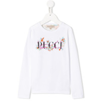 Emilio Pucci Junior Camiseta mangas longas com estampa de borboletas - Branco