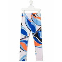 Emilio Pucci Junior geometric pattern leggings - Azul
