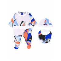 Emilio Pucci Junior Macacão de bebê com estampa abstrata - Azul