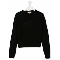 Emilio Pucci Junior Moletom com logo bordado - Preto