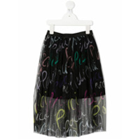 Emilio Pucci Junior Saia midi com estampa de logo - Preto