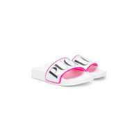 Emilio Pucci Junior Slide com estampa de logo - Branco